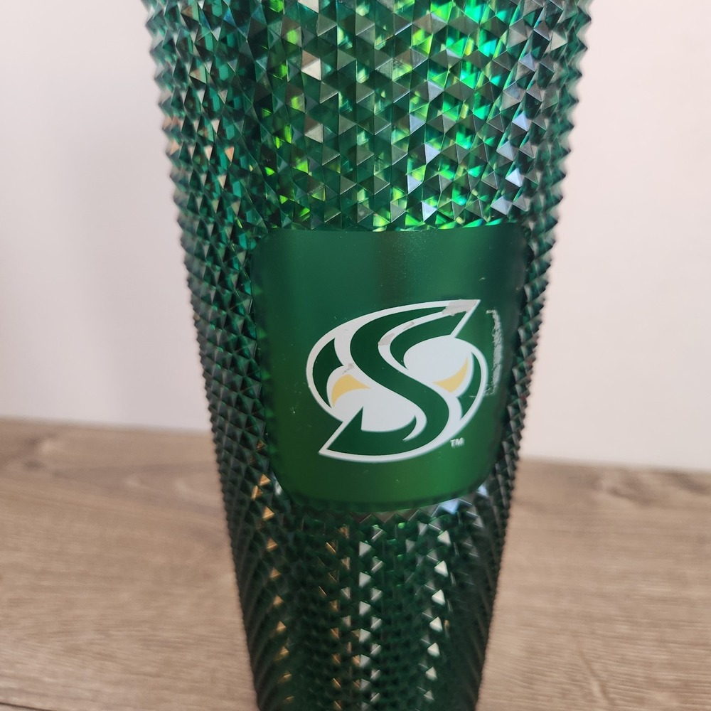 New 2022 Sacramento State Hornets Starbucks Studded 24oz Green Drink Tumbler